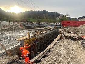 Impression von der Baustelle mit einem Mitarbeiter