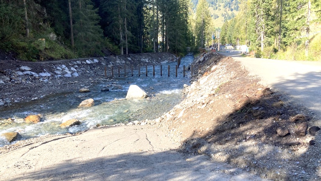 Bauarbeiten Verbauung Flüelabach in Davos Bild von der Verbauung Flüelabach