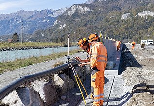 Foto von Gleisarbeiten in Meiringen