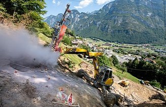 Bild der Baustelle des Kraftwerk Chapfensee-Plons