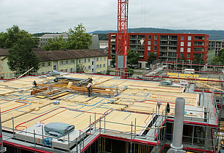 Foto von Holzbauarbeiten von Oben