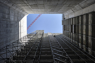 Foto vom Bau der Kehrichtverwertungsanlage KEBAG Enova