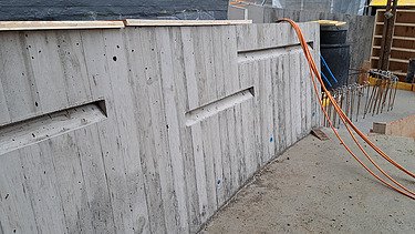 Detailansicht der Wand nach Fertigstellung