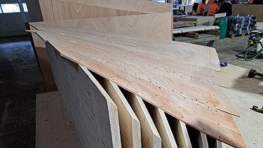 Konstruktion eines Treppenschalung-Elementes in der Zimmerei Lindau