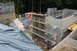 Rohbau des neuen Wasserreservoirs Kopfholz in Rüschlikon
